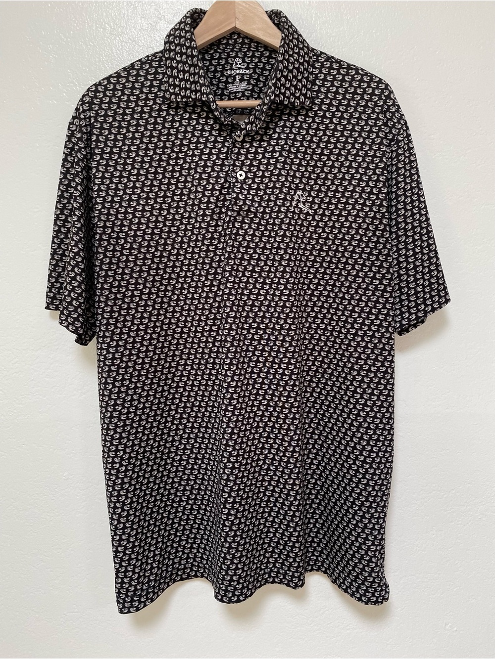 Rhoback Polo Shirt L All Over Golf Masters Azalea Collection Speedwalk
